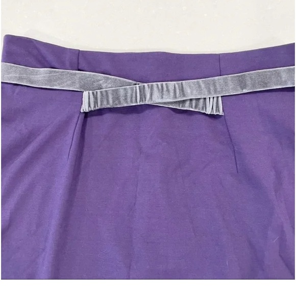 NWOT Anthropologie Girls of Savoy Purple Gray Velvet Holiday Skirt 8 M Medium - Picture 3 of 4